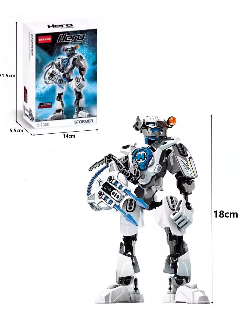 Children's Small Particle Educational Assembly Toy Model Hero Factory Snowstorm Building Block Robot - Image 2