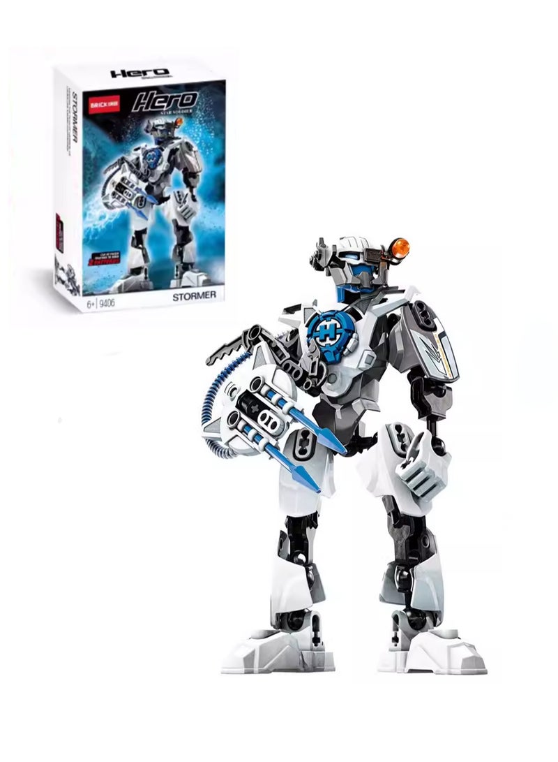 Children's Small Particle Educational Assembly Toy Model Hero Factory Snowstorm Building Block Robot - Image 1