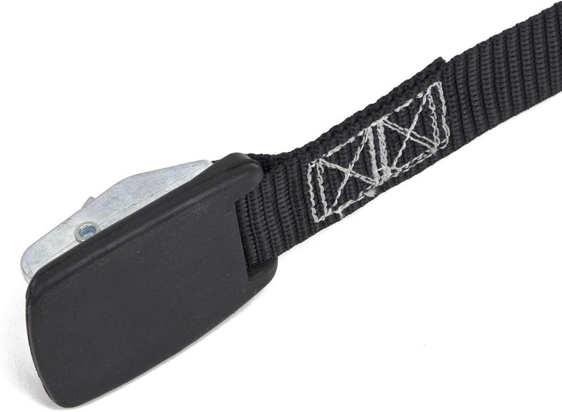 PowerTye MFG Lashing Straps with Cam Buckle - 1 inch x 8ft Tie-Down Straps with Protective Rubber Pad - Made in USA - For Motorcycles, Truck beds, Coolers and Small Cargo - 200 lb. WLL, Black (2-pack) - Image 4