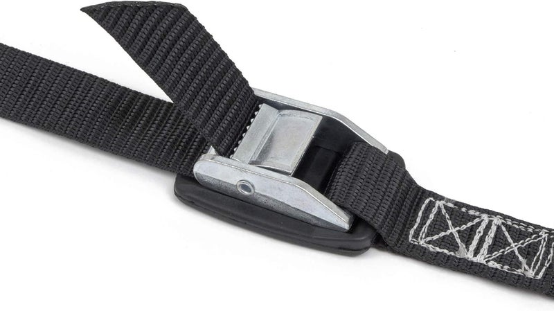 PowerTye MFG Lashing Straps with Cam Buckle - 1 inch x 8ft Tie-Down Straps with Protective Rubber Pad - Made in USA - For Motorcycles, Truck beds, Coolers and Small Cargo - 200 lb. WLL, Black (2-pack) - Image 3