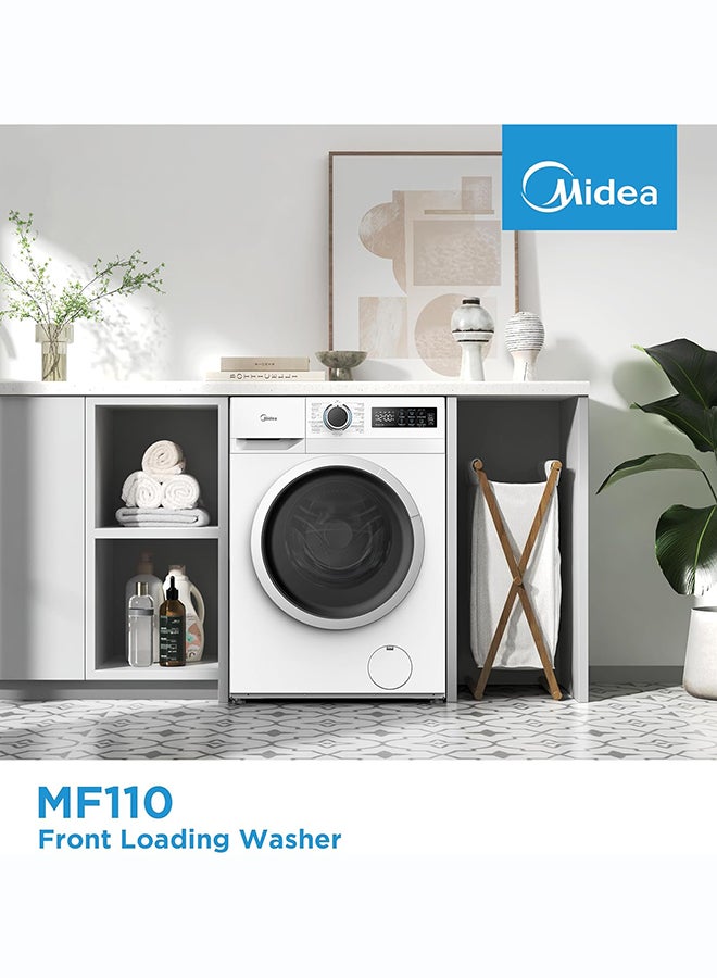Midea 7Kg Front Load Washing Machine, BLDC Inverter Motor, 1200 RPM, Digital LED Display, 15 Programs with Drum Clean, White, MF110W70BW-GCC 7 kg 7 kg MF110W70BW-GCC White - Image 4