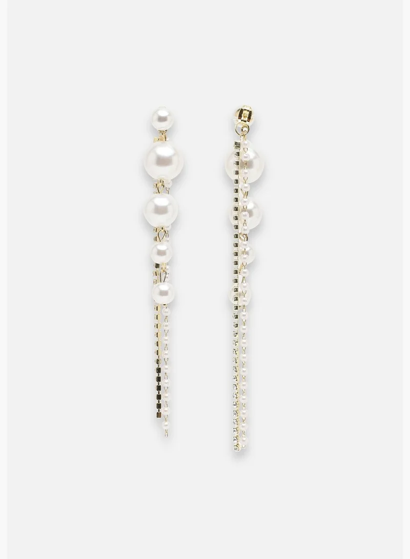 SOHI Gold Plated Party Pearls Drop Earring For Women