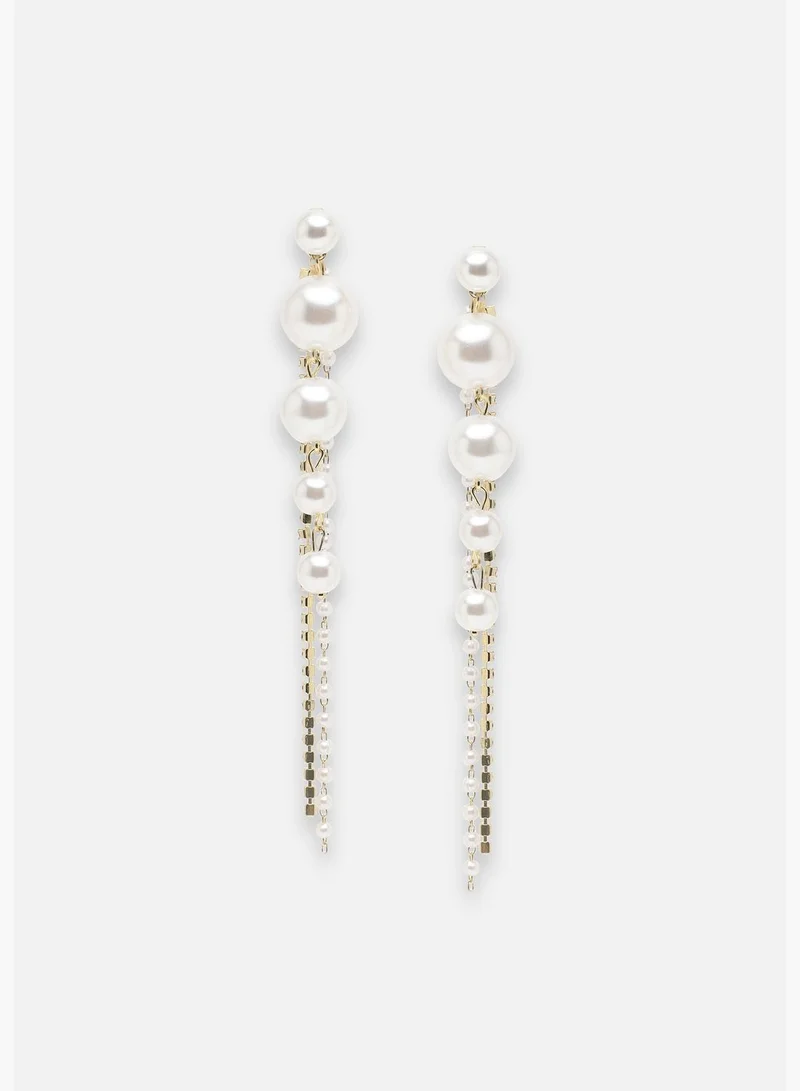 SOHI Gold Plated Party Pearls Drop Earring For Women
