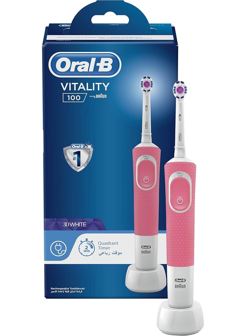Oral-B Oral B Vitality 100 Pink Electric Rechargeable Toothbrush - Image 1