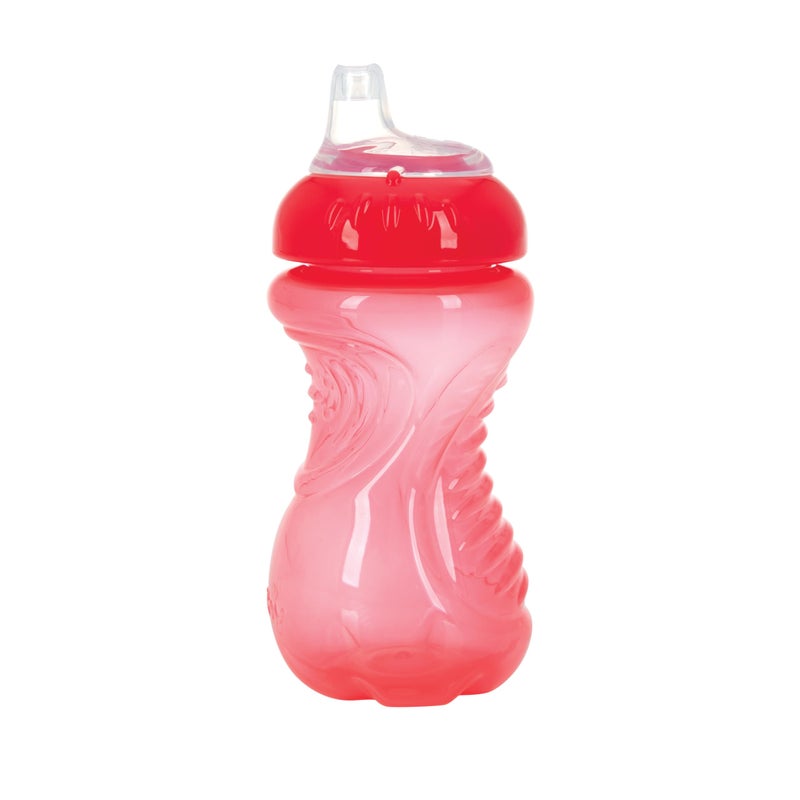 Nuby No-Spill Gripper Cup, Sippy Cup for Baby and Toddler, 10 Ounce, Colors May Vary, 5" - Image 3