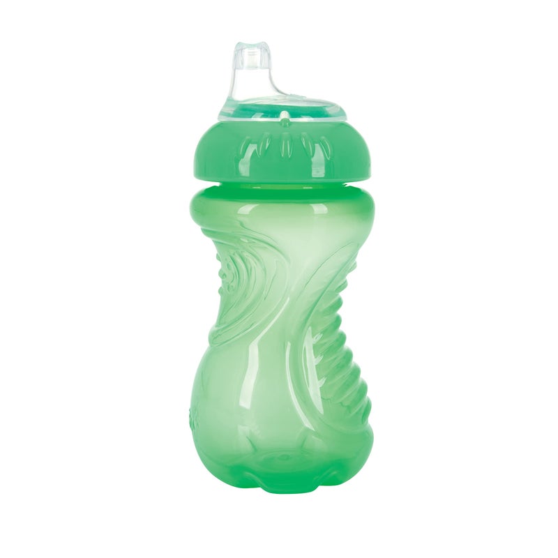 Nuby No-Spill Gripper Cup, Sippy Cup for Baby and Toddler, 10 Ounce, Colors May Vary, 5" - Image 4
