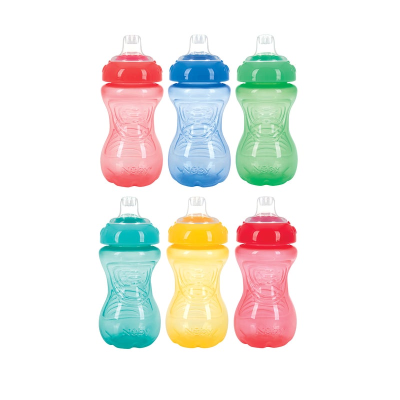 Nuby No-Spill Gripper Cup, Sippy Cup for Baby and Toddler, 10 Ounce, Colors May Vary, 5" - Image 1
