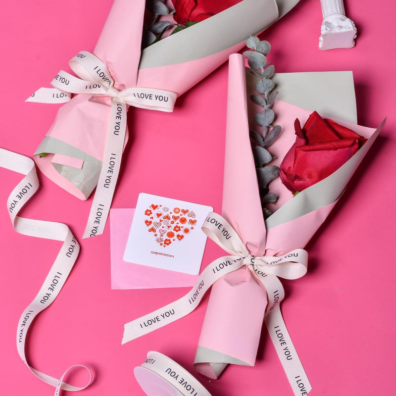 Ribest I Love You Cotton Ribbon for Gift Wrapping Crafts Flower Bouquet Party Decoration 5/8 Inch x 10 Yard - Image 5