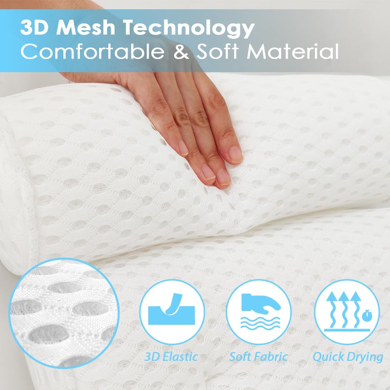 AEROiVi AEROiVi Bathtub Pillow Headrest Bath Pillows for Tub Neck and Back Support with Non Slip Suction Cups Spa Bath Cushion Relaxing Bathroom Accessories  - Image 4