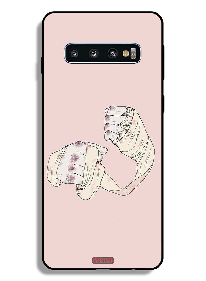 Tolwak Samsung Galaxy S10 Plus Protective Case Cover Fighter Art - Image 2