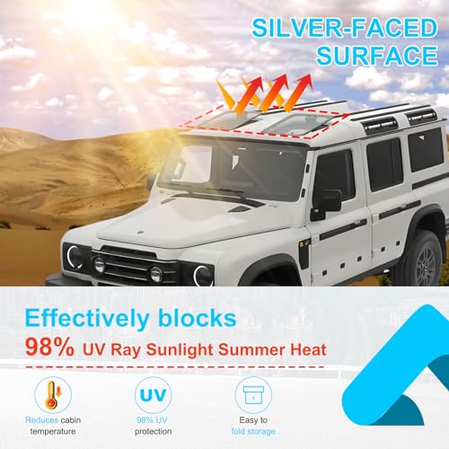 Hudiriy Car Roof Windows Sun Shade Compatible with Ineos Grenadier 2020-2024 Skylight Glass sunshades Foldable UV Reflector Auto Window Sunshade Visor Shield Cover (Style A) - Image 5