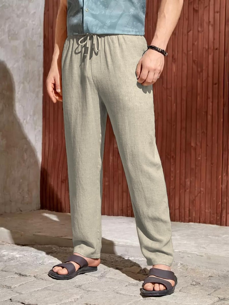 JVX Men Trouser || Lilen Trouser for Men || Lilen Pant (TROUSER-07) (in, Numeric, 38, Khakhi) - Image 3