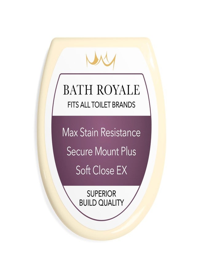 Bath Royale Toilet Seat Upgrade Round BR500-02 Heavy Duty Quiet Close, Durable, Stain-Resistant and Easy to Clean, Fits All Toilet Brands, Executive Series - Almond/Bone - Image 1