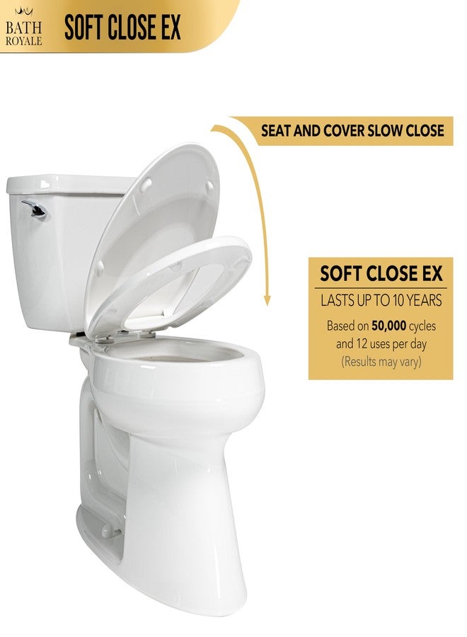 Bath Royale Toilet Seat Upgrade Round BR500-02 Heavy Duty Quiet Close, Durable, Stain-Resistant and Easy to Clean, Fits All Toilet Brands, Executive Series - Almond/Bone - Image 4
