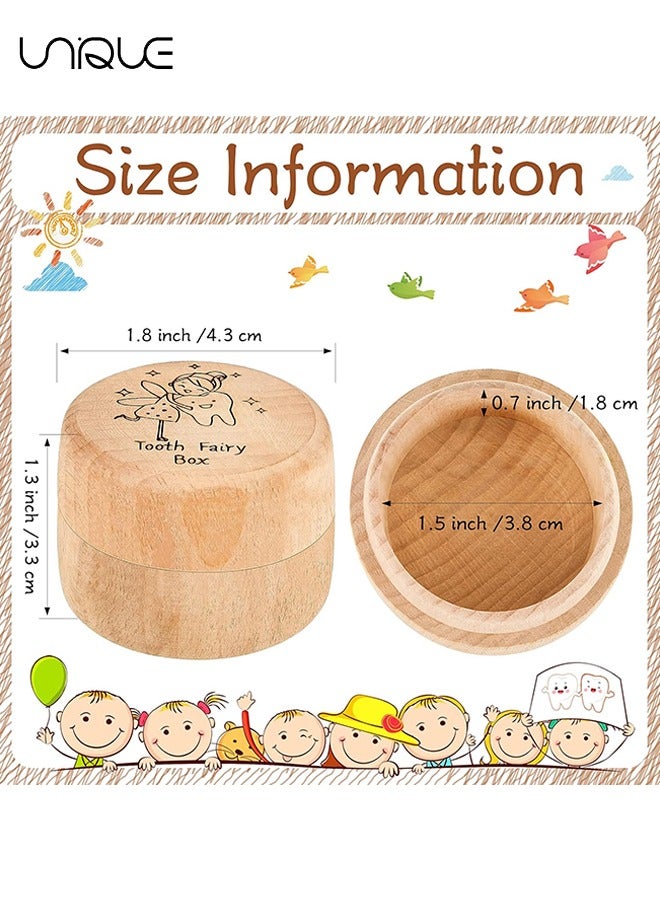 Unique Tooth Fairy Box for Boys and Girls Wooden Baby Teeth Fairy Holder for Kids Tooth Storage and Saver Box Tooth Fairy Keepsake Organizer for Lost Teeth Baby Shower Birthday Gift - Image 2
