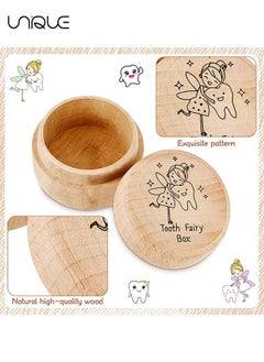 Unique Tooth Fairy Box for Boys and Girls Wooden Baby Teeth Fairy Holder for Kids Tooth Storage and Saver Box Tooth Fairy Keepsake Organizer for Lost Teeth Baby Shower Birthday Gift  - Image 3