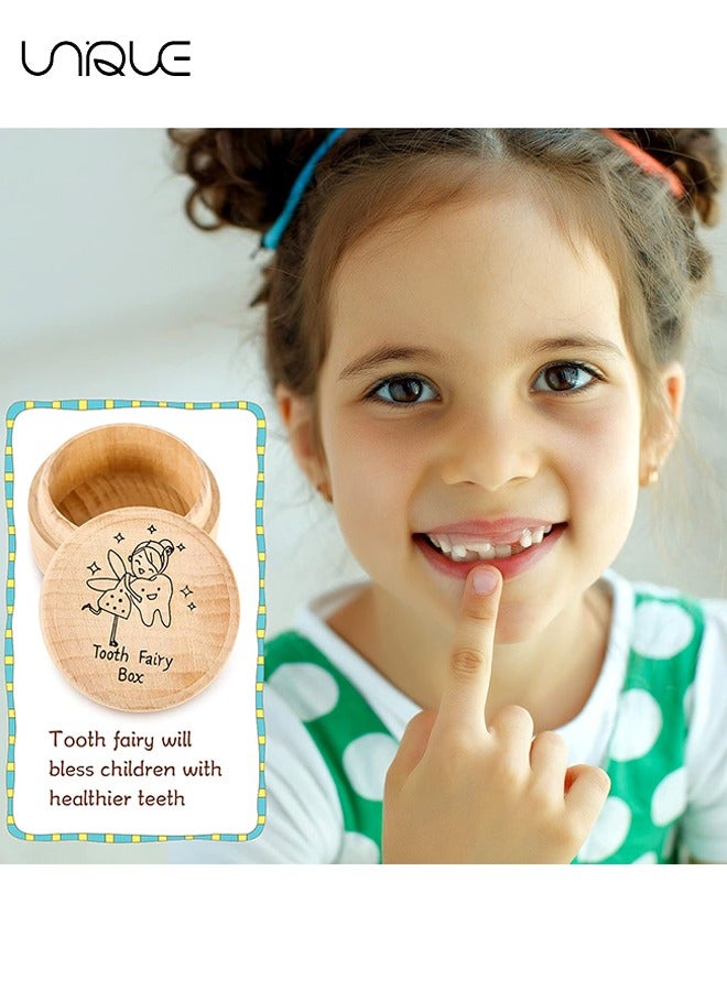 Unique Tooth Fairy Box for Boys and Girls Wooden Baby Teeth Fairy Holder for Kids Tooth Storage and Saver Box Tooth Fairy Keepsake Organizer for Lost Teeth Baby Shower Birthday Gift - Image 4
