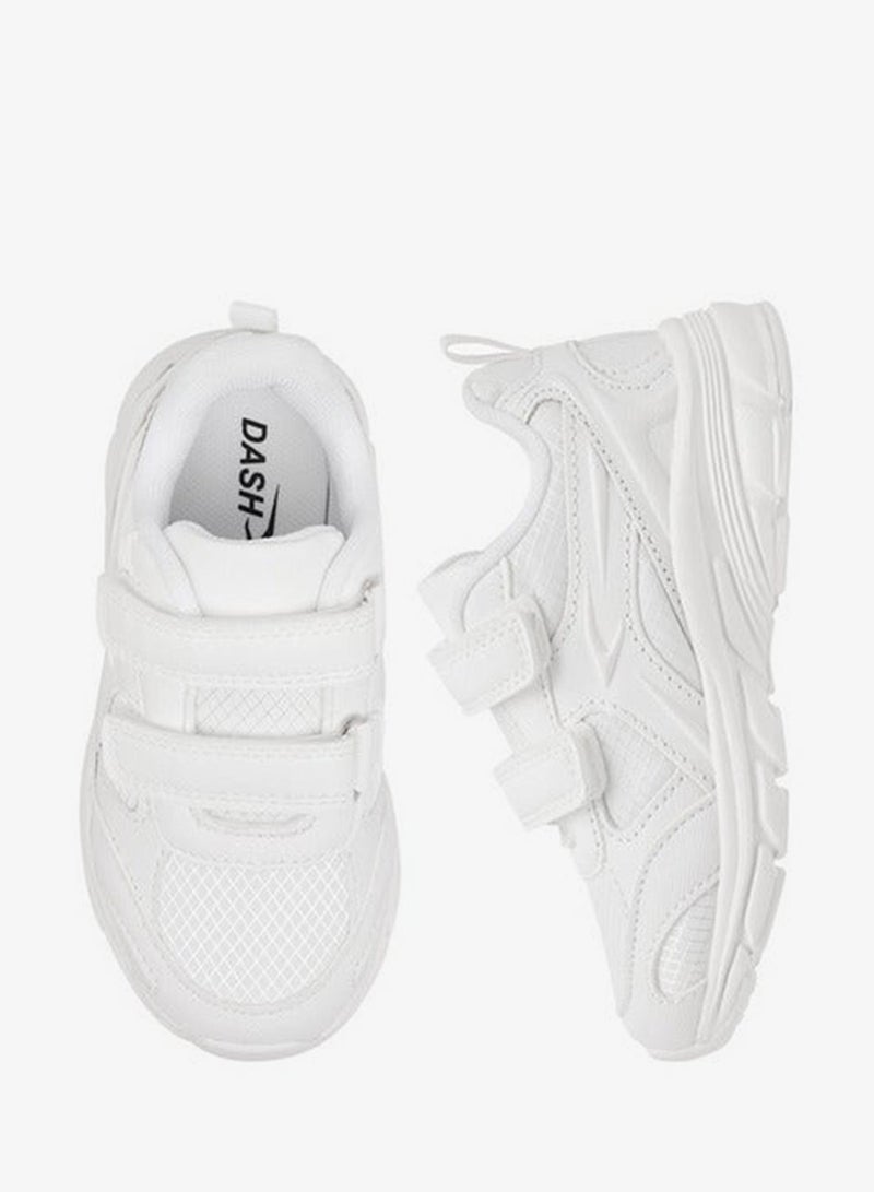 Dash Unisex Panelled School Shoes with Hook and Loop Closure - Image 1