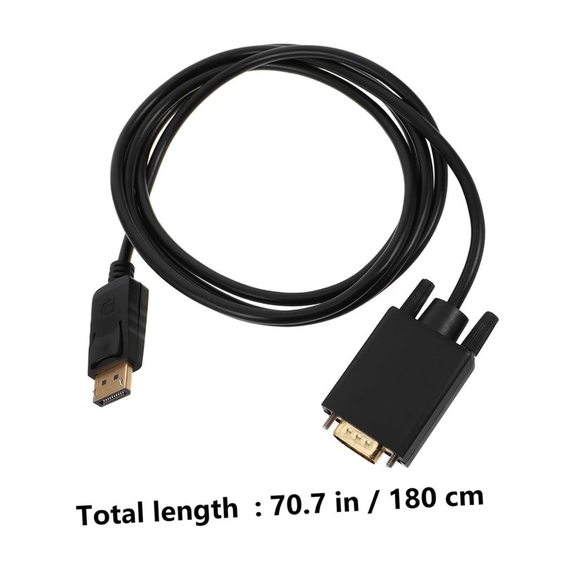 DisplayPort to VGA Cable 1.8m High-Performance Video Converter for Laptop Monitor Projector 1080p Resolution Compatible DisplayPort Devices - Image 2