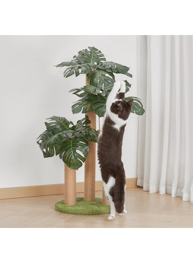 LEMONDA 31.5Inch Cat Scratching Post,Cat Scratcher Tree with 3 Scratching Poles & 2 Interactive Dangling Balls,Cats Scratching Posts for Indoor Kitten & Adult Cats - Image 4