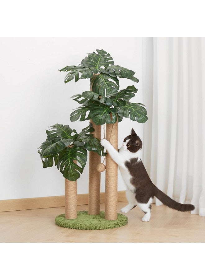 LEMONDA 31.5Inch Cat Scratching Post,Cat Scratcher Tree with 3 Scratching Poles & 2 Interactive Dangling Balls,Cats Scratching Posts for Indoor Kitten & Adult Cats - Image 3