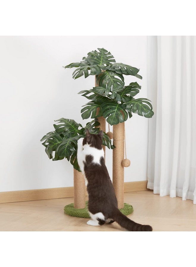 LEMONDA 31.5Inch Cat Scratching Post,Cat Scratcher Tree with 3 Scratching Poles & 2 Interactive Dangling Balls,Cats Scratching Posts for Indoor Kitten & Adult Cats - Image 2