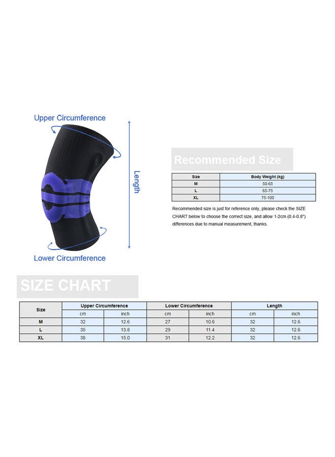 NIBEMINENT 2PCS Men Women Knee Brace Compression Sleeve Joint Support Running Hiking Kneecaps Pads M 23*5*15cm - Image 4