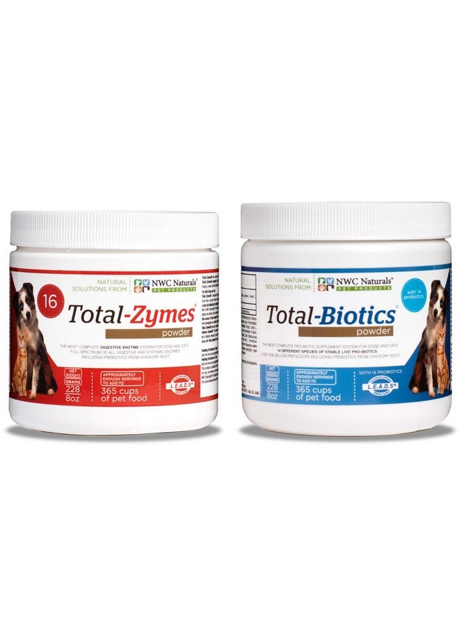 NWC Naturals Twin Pack  Probiotics And Digestive Enzymes For Dogs And Cats One TotalZymes And One TotalBiotics 8Ounce - Image 1