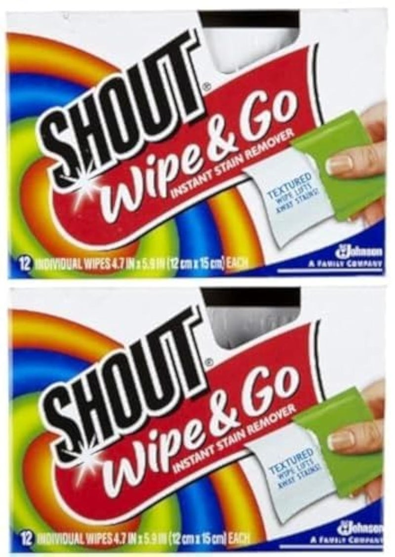 Shout Stain Remover Wipes  12 Count (Pack Of 2) - Image 1