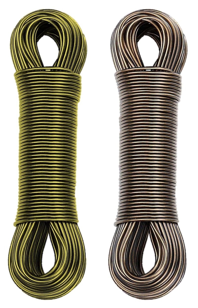 Dropware 20 Meter PVC Coated Steel Anti-Rust Wire Rope for Drying Clothes/Clothesline with 2 Plastic Hooks (Multicolor) – Pack of 2 - Image 1