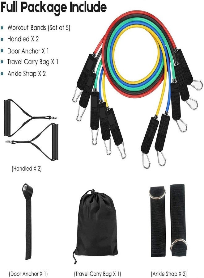 MORIKUS Resistance Exercise Bands with Door Anchor, Handles, Waterproof Carry Bag, Legs Ankle Straps for Resistance Training, Physical Therapy, Home Workouts, Resistance Band (Rubber) - Image 2