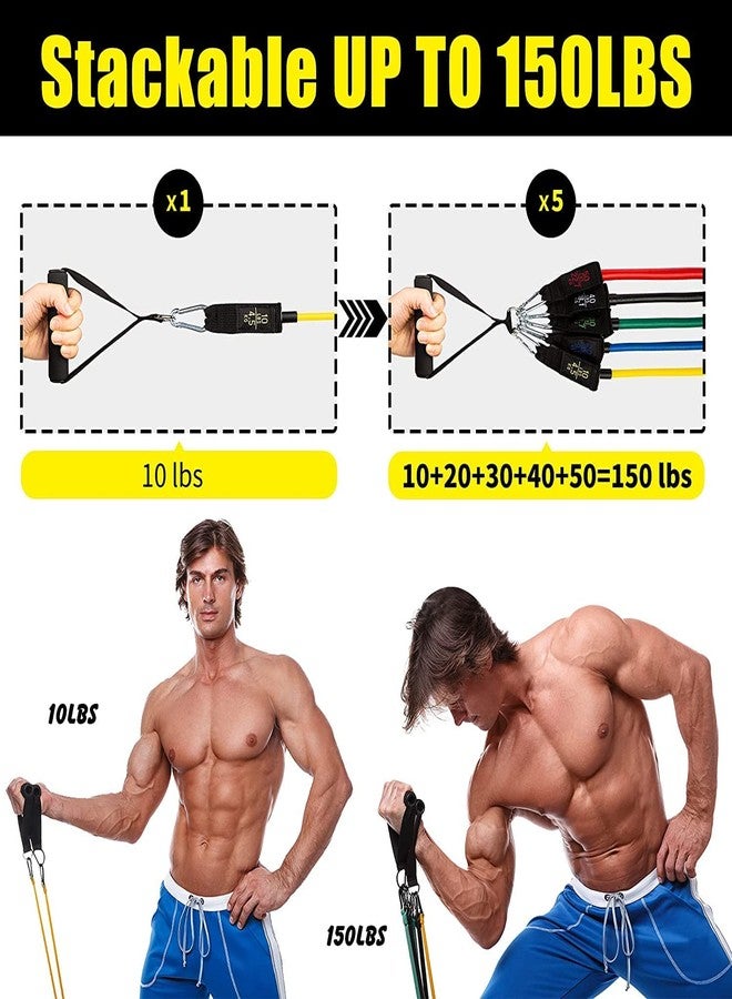 MORIKUS Resistance Exercise Bands with Door Anchor, Handles, Waterproof Carry Bag, Legs Ankle Straps for Resistance Training, Physical Therapy, Home Workouts, Resistance Band (Rubber) - Image 5