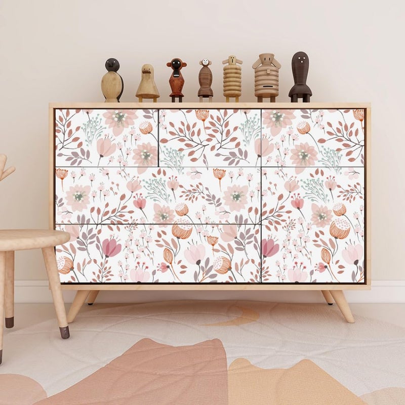 GeRRiT 17.7"x118.1" Sweet Girls Room Decor Peel and Stick Boho Pink Floral Peel Stick Wallpaper Contact Paper Removable Self Adhesive Flower Wallpaper for Walls Bedroom Home Decoration - Image 5