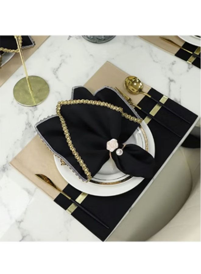 Ant 6 Piece Napkin Rings, White Rose Pearl Dining Table Ring Holder, Vintage Paper Towel Rings for Wedding Banquet Home Decorations  - Image 5