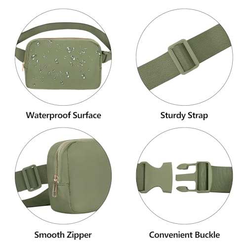 VOROLO Fanny Pack For Women And Men Crossbody Bag Belt Bag with Adjustable Strap Graduation Gifts Khaki Green - Image 5