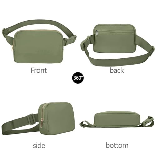 VOROLO Fanny Pack For Women And Men Crossbody Bag Belt Bag with Adjustable Strap Graduation Gifts Khaki Green - Image 3