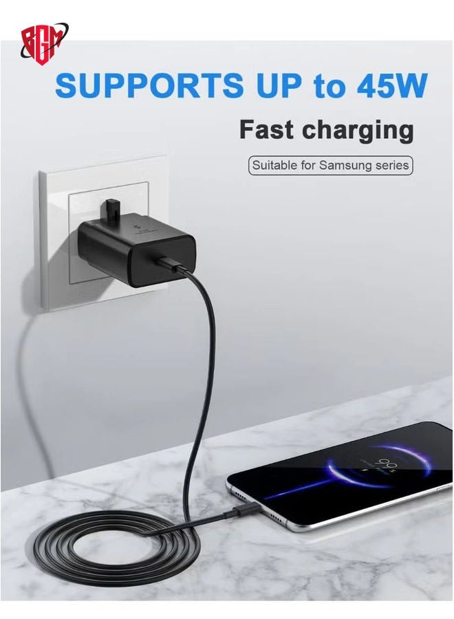 BGM 2024 New 45W Type C Super Fast PD 3.0 Charger for Samsung S24 Ultra/S24/S23 Ultra/S23/S22 Ultra/S22/S21/S20, Z Fold 6/5/4, Z Flip 6/5/4, Galaxy Tab S9/S8/S7, A9 Adapter with 5A USB-C to C Cable - Image 4