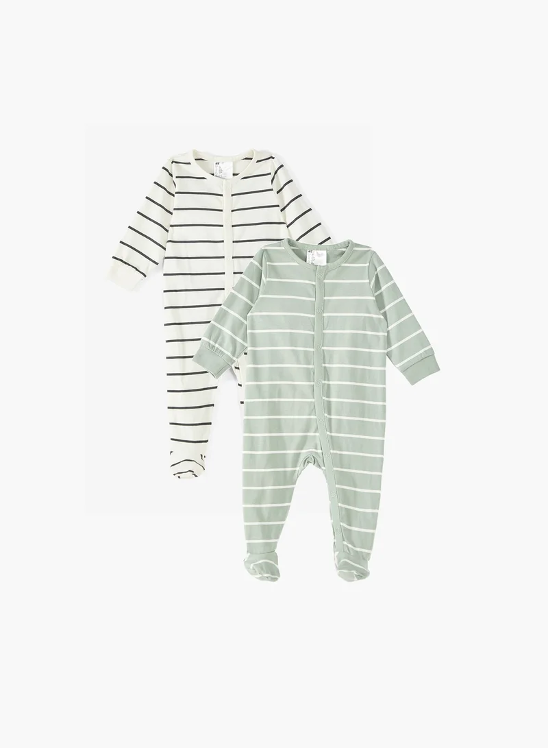 H&M 2-pack cotton sleepsuits