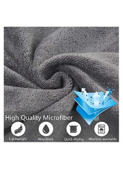 فابينني 2-Piece Microfiber Bath Towel 70 * 140cm ، ناعمة ، متينة ، فائقة الامتصاص وسريعة الجفاف ، رمادي  - Image 3