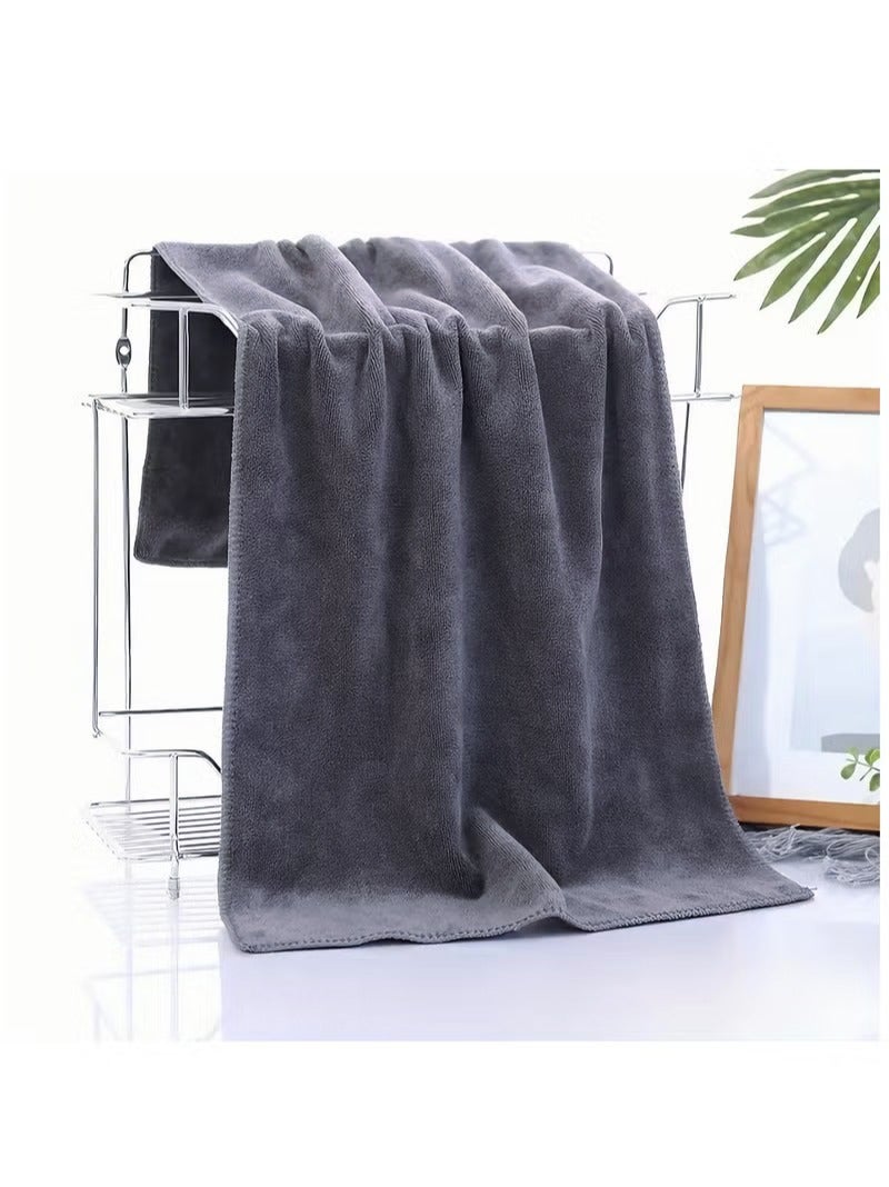فابينني 2-Piece Microfiber Bath Towel 70 * 140cm ، ناعمة ، متينة ، فائقة الامتصاص وسريعة الجفاف ، رمادي - Image 4