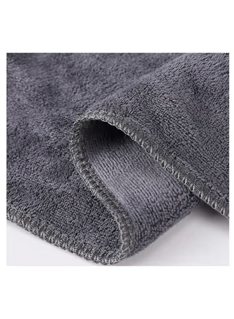 فابينني 2-Piece Microfiber Bath Towel 70 * 140cm ، ناعمة ، متينة ، فائقة الامتصاص وسريعة الجفاف ، رمادي - Image 5