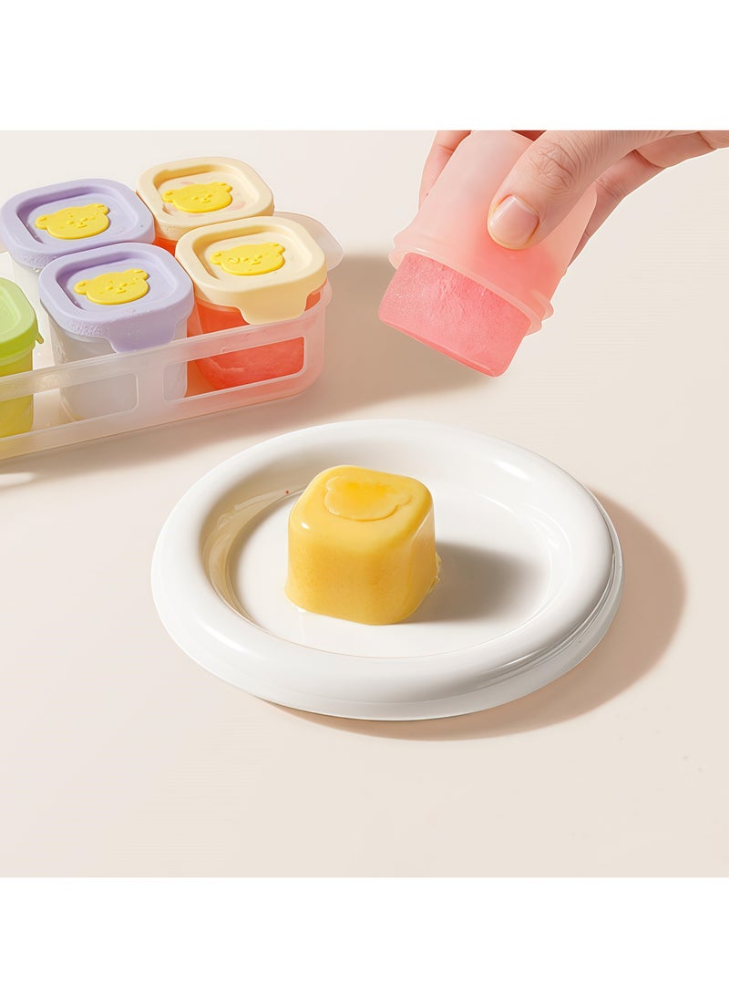 RAKAY 8 PCS Baby Food Containers, Reusable Infant Food Storage Jars with Timed Tray, Small Snack Container with Lids for Infant & Babies，Microwave Safe, Heat Resistant to 200°C, Freezer Safe with Silicone Lids - Image 2