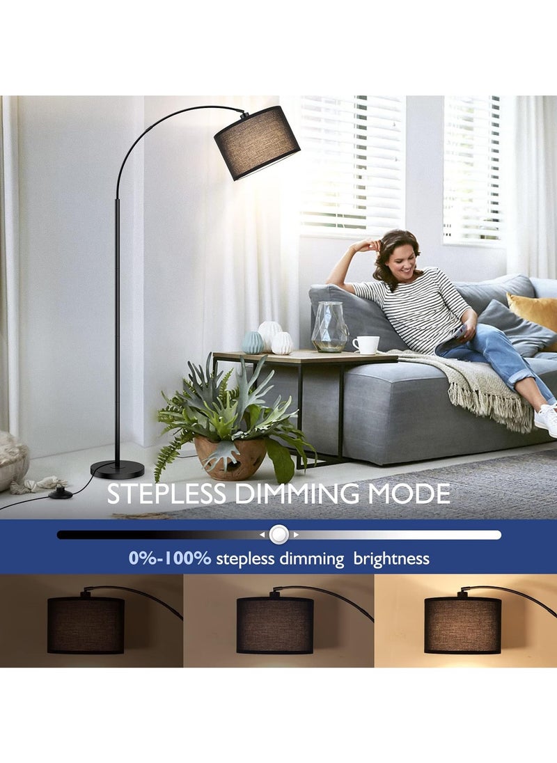 Generic - Arc Floor Lamp, Modern Floor Lamp with 3 Color Temperature, Tall Lamp for Living Room with Foot Switch, Arc Floor Lamp with Adjustable Hanging Drum Shade, Weighted Base - Image 1