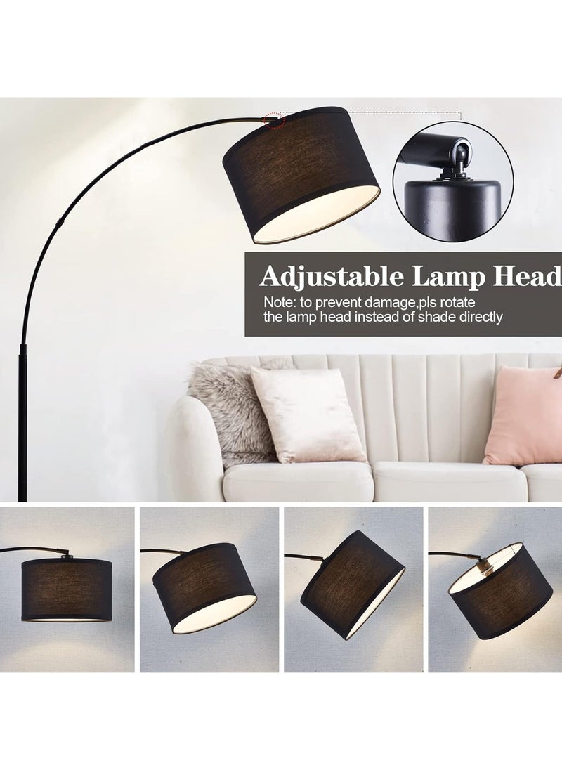 Generic - Arc Floor Lamp, Modern Floor Lamp with 3 Color Temperature, Tall Lamp for Living Room with Foot Switch, Arc Floor Lamp with Adjustable Hanging Drum Shade, Weighted Base - Image 1