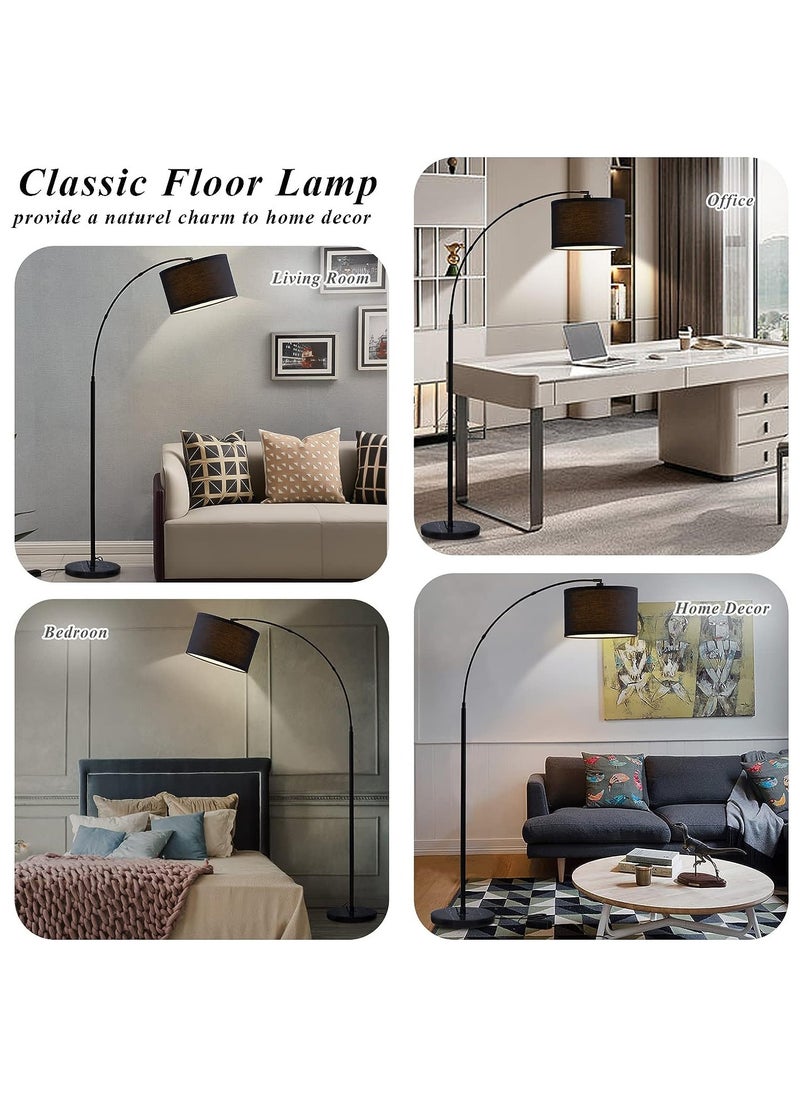 Generic - Arc Floor Lamp, Modern Floor Lamp with 3 Color Temperature, Tall Lamp for Living Room with Foot Switch, Arc Floor Lamp with Adjustable Hanging Drum Shade, Weighted Base - Image 1