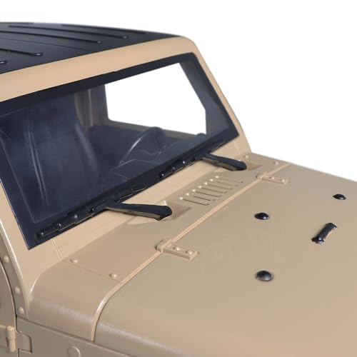 YSKMLOLP 110 RC Car Hard Body Shell Kit Jeep Body Open Car Shell Kit 313mm Wheelbase for RC Crawler Axial SCX10 90046 90047 RGT EX86100Yellow - Image 5