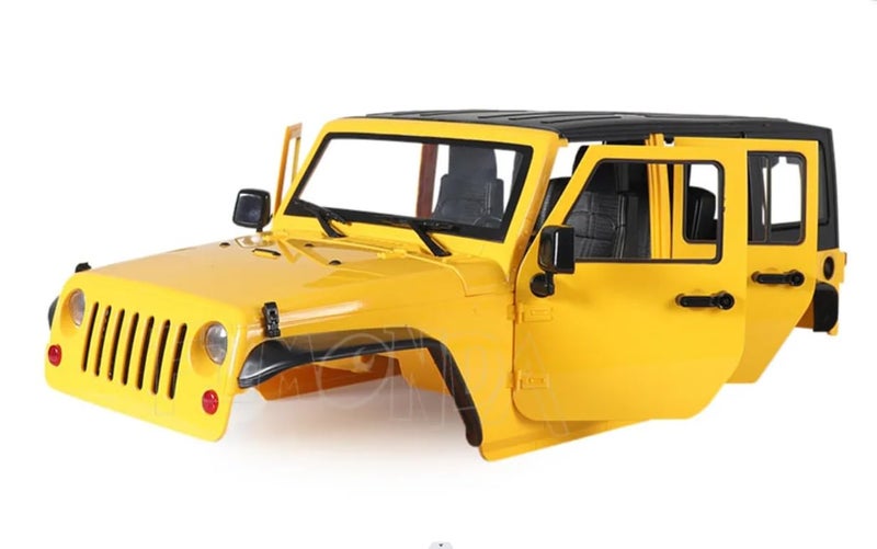 YSKMLOLP 110 RC Car Hard Body Shell Kit Jeep Body Open Car Shell Kit 313mm Wheelbase for RC Crawler Axial SCX10 90046 90047 RGT EX86100Yellow - Image 2