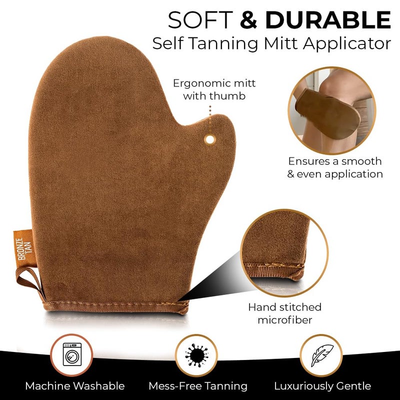 Existing Beauty Self Tanning Mitt Applicator With Thumb â€“ Ultra Soft Self Tanner Mitt for Applying Tanning Mousse or Lotion â€“ Machine Washable & Reusable Sunless Tanning Glove for Streak-Free Tan - Image 2