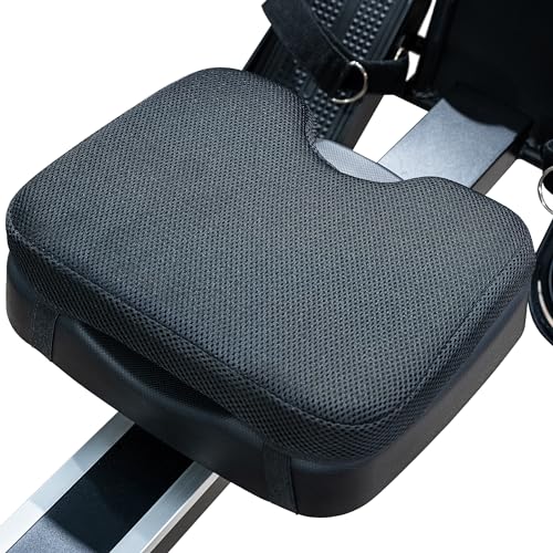 UTRYUP Rowing Machine Seat Cushion Custom Memory Foam for Perfectly Fit Washable Cover with AntiSlip Fastening Strap Compatible UTRYUP Concept 2 and Other Row Machines Rower Accessories Black - Image 1
