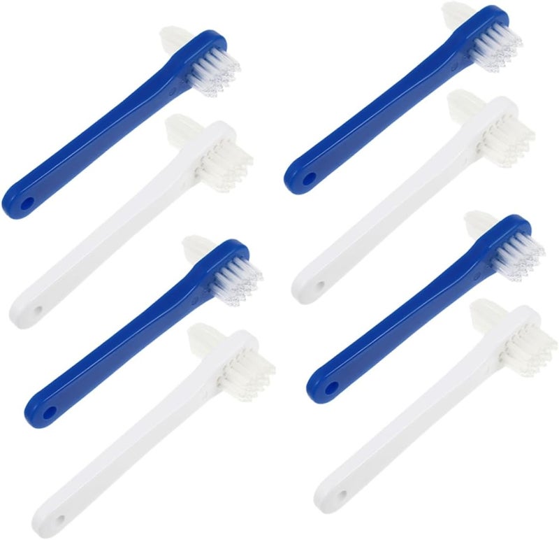 ORFOFE 8pcs Denture Toothbrush Extra Soft for Adults Dental Brush for False Teeth Brush Dual Heads Portable Accessory Kit - Image 1